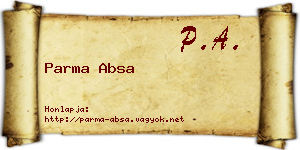 Parma Absa névjegykártya